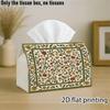 2D Flat Printing, 1pc, Tissue Box, Featuring Vintage Botanical Floral Vine Print, Perfect for Home, Office, Car, Party, Holiday Decoration, Decorative