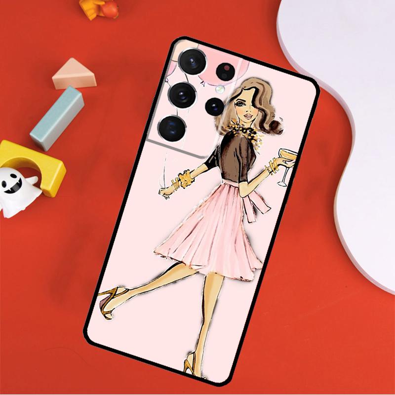 City Fashion Girl Phone Case For Samsung Galaxy S25 Ultra S9 S10 S20 S21 FE S22 S23 S24 Plus S24 Ultra Cover