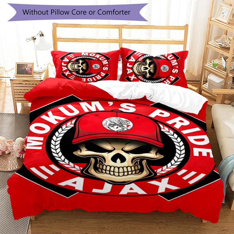 3pcs Ajax FC Design Cover Set - HD Printed Bedding with 1 Cover and 2 Pillowcases - Perfect for Home and Dorm Decor
