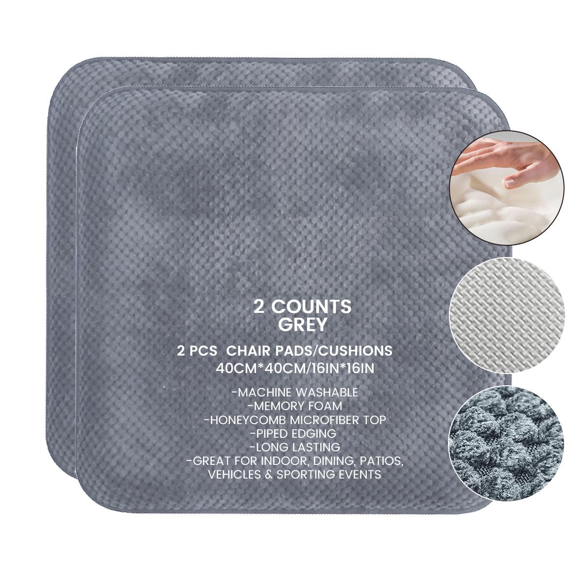

2 шт. Подушка на стул из пены с памятью, Сотовая структура, Однотонная, Нескользящая резиновая основа, Комфорт и мягкость, Закругленный квадрат 40x40cm серый