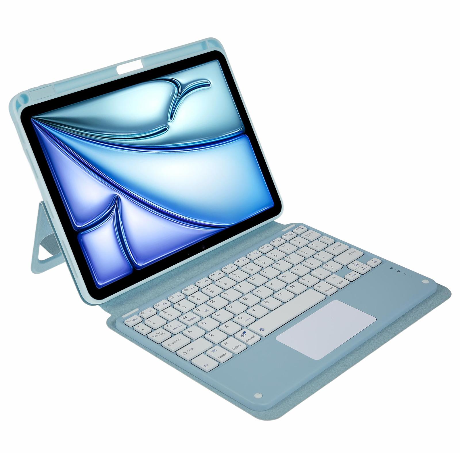 

FT-5011 Touchpad Keyboard for iPad Air 11 (2025)/(2024)/Air (2022)/(2020)/Pro 11 (2022)/(2021)/(2020)/(2018) Leather Case Sky Blue
