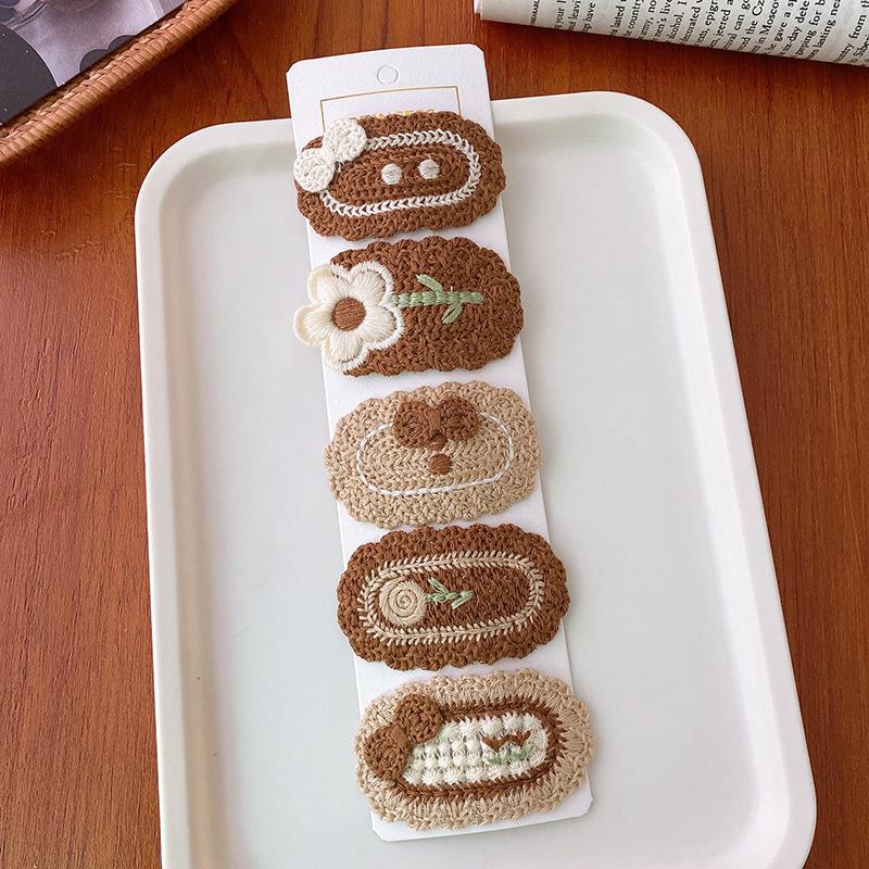 

2/5 шт., симпатичная детская заколка с челкой сбоку, симпатичная заколка для волос для девочек-малышей, корейская мода, бежевый цвет, фруктовая заколка для волос для детей и девочек 5pcs