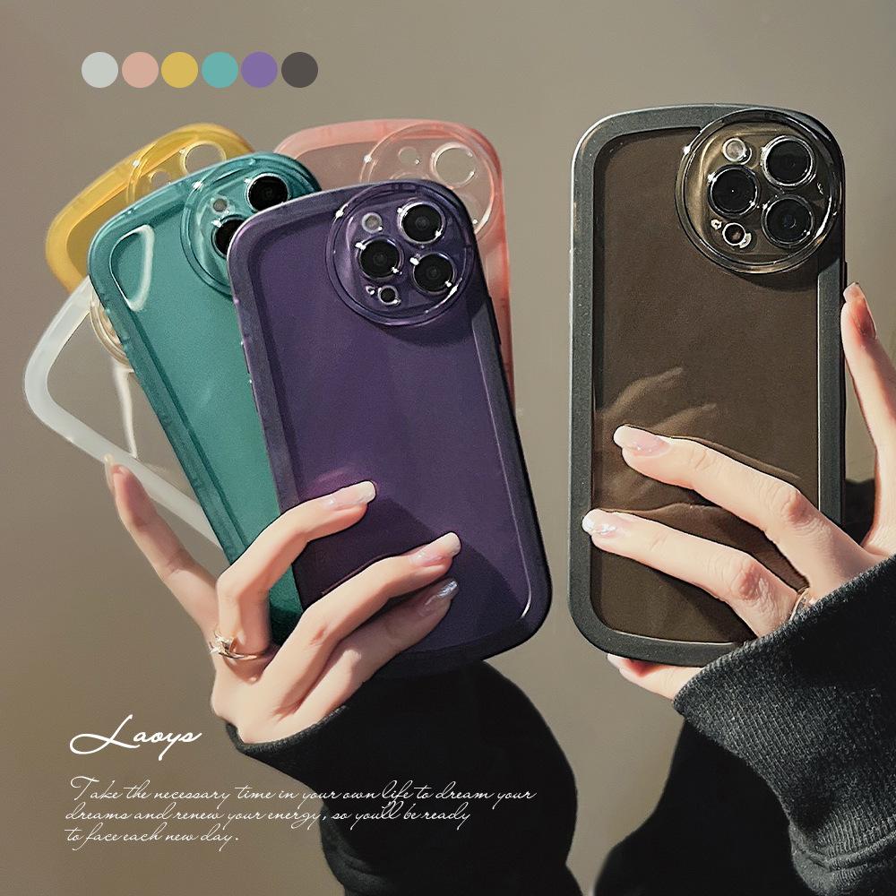 Simple Solid Color Transparent 14 Suitable for Iphone13promax IPhone Case 11 All Inclusive 16 Soft 15 Couples 12