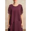Elegante Brautmutterkleider Unregelmäßig Lagenärmel Blütenärmel Fließendes Maxikleid Party Hochzeitsgastkleid Große Größen
