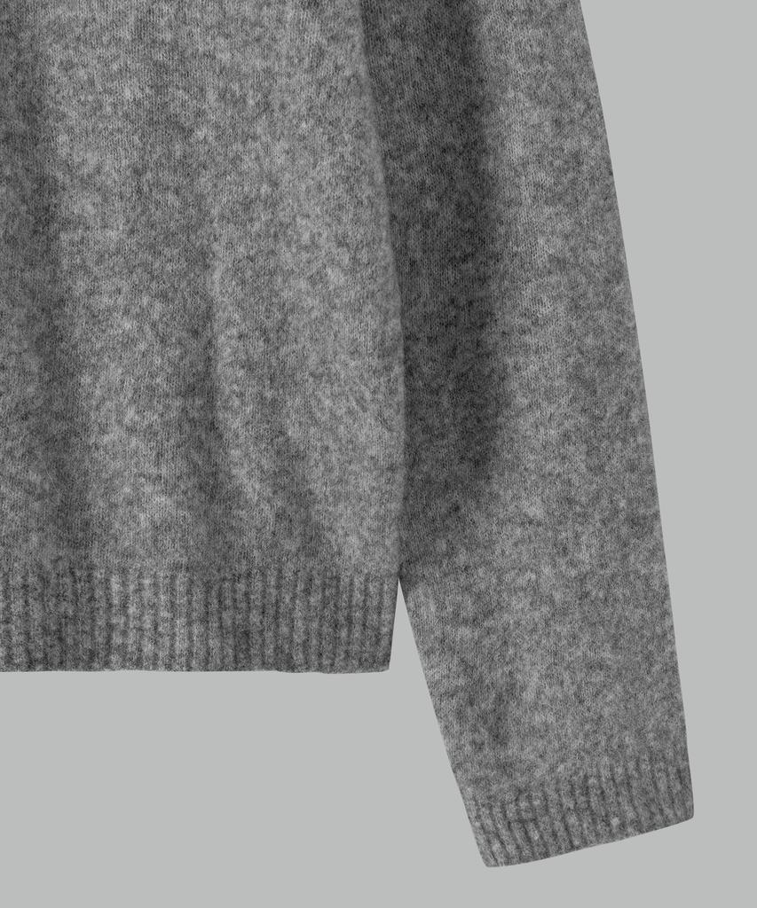 NONBLANK Mohair Crop Collar Knit_Melange Grey