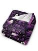Warm Flannel Throw Blanket for Girls Boys  Airplane Travel Purple Spooky Halloween Ghosts Design for Sofa Bed Chair Cover