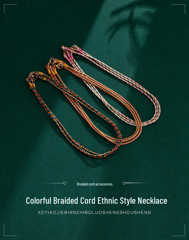 Handmade Braided Necklace: Colorful Soft Rope Lanyard & Women's Clavicle Chain Pendant