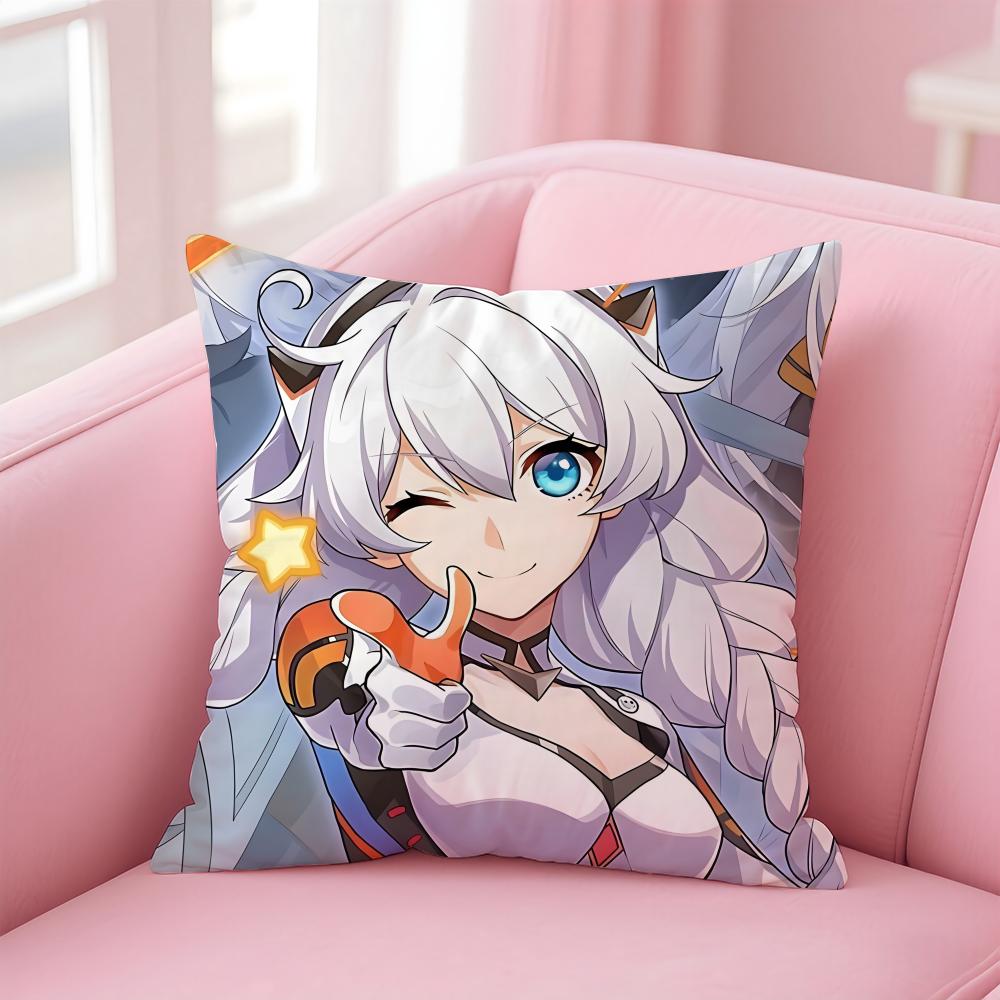 Игровой H-Honkai S-Star R-Rail Наволочка Удобная Двусторонняя Наволочка Идеально Подходит для Автомобиля Дивана Спальни и Многого Другого 12x12Inch