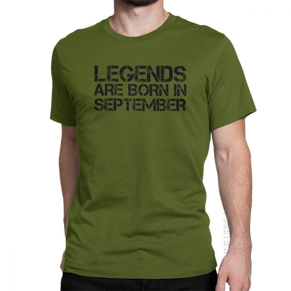 Legends Are Born In September Birthday T Shirts Anniversary Birth Tshirts Unisex Short Sleeves Plus Size Present Tee 100 Cotton