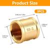 3lots 1 Inch Internal Thread Brass Couplings Includes Tape for Secure Sealing In Water Pipe Applications