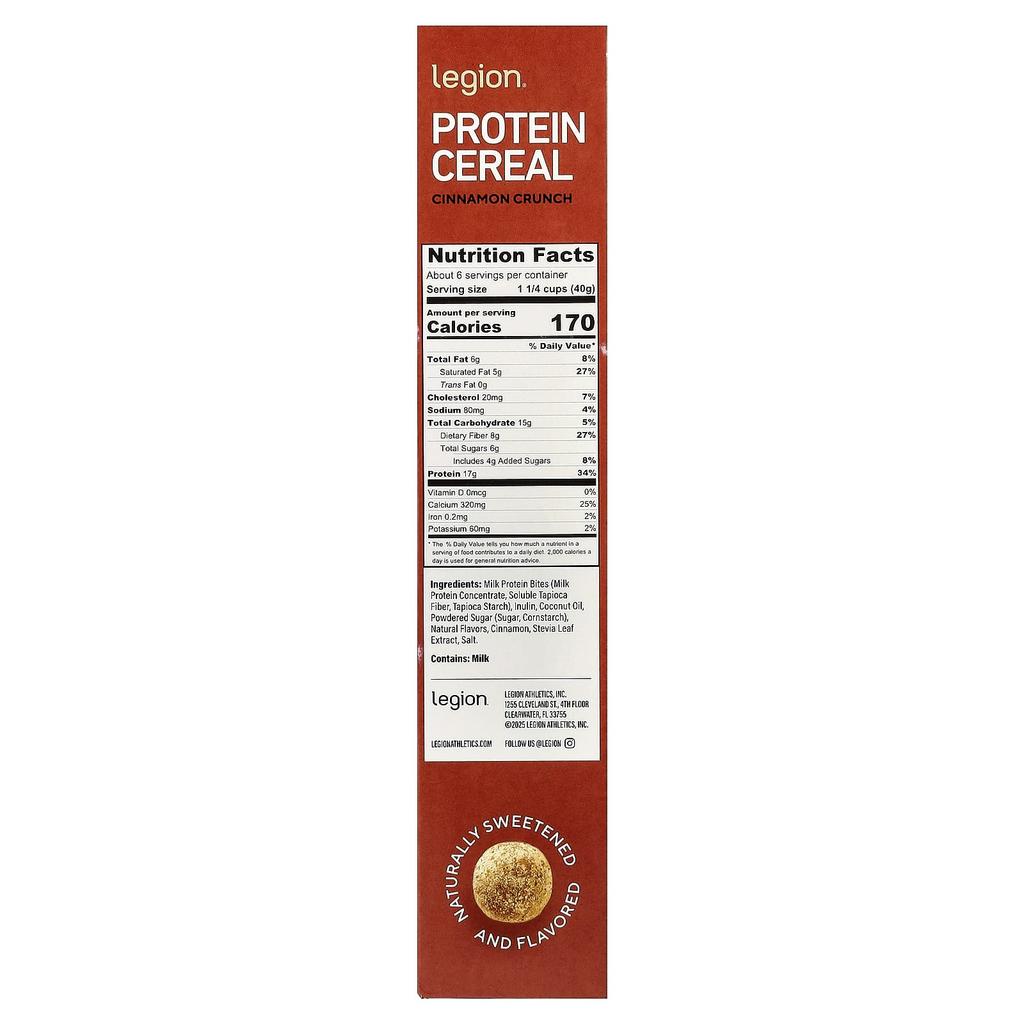Legion Athletics Protein Cereal, Cinnamon Crunch, 8.46 oz (240 g)