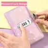 With Password Lock Saving Money Notebook PU Leather Budget Saving Book