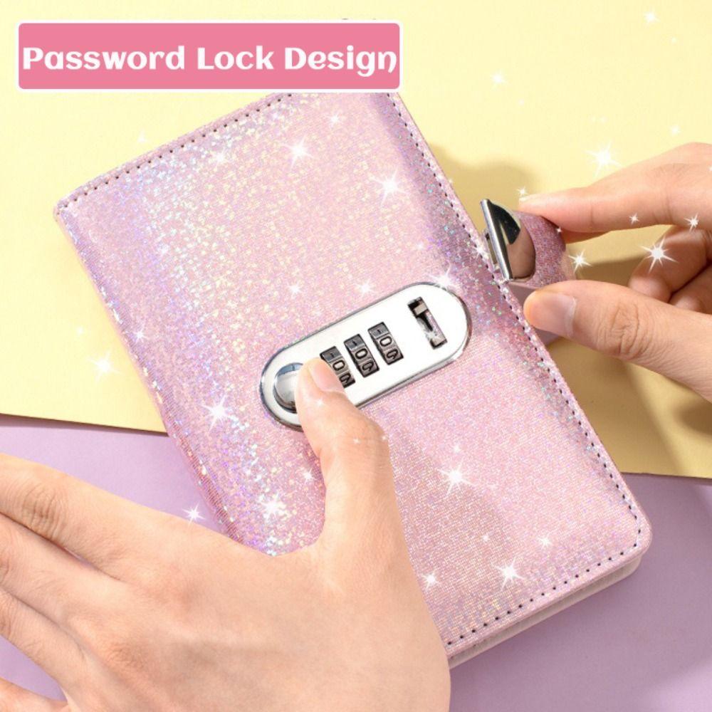 With Password Lock Saving Money Notebook PU Leather Budget Saving Book