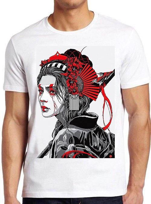 Mecha Geisha Japanese Art Drawing Cult Movie Japan Top Gift Tee T Shirt M836 L