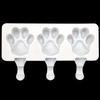 Food-Grade Silicone Cat Paw Mousse & Ice Cream Mold - 3 Cavities, Cartoon Shape With 20 Wooden Sticks Included