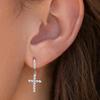 Huitan Noble Cross Designed Drop Earrings with Bright Cubic Zirconia Unisex Gorgeous Party  Trendy Piercing Accessories