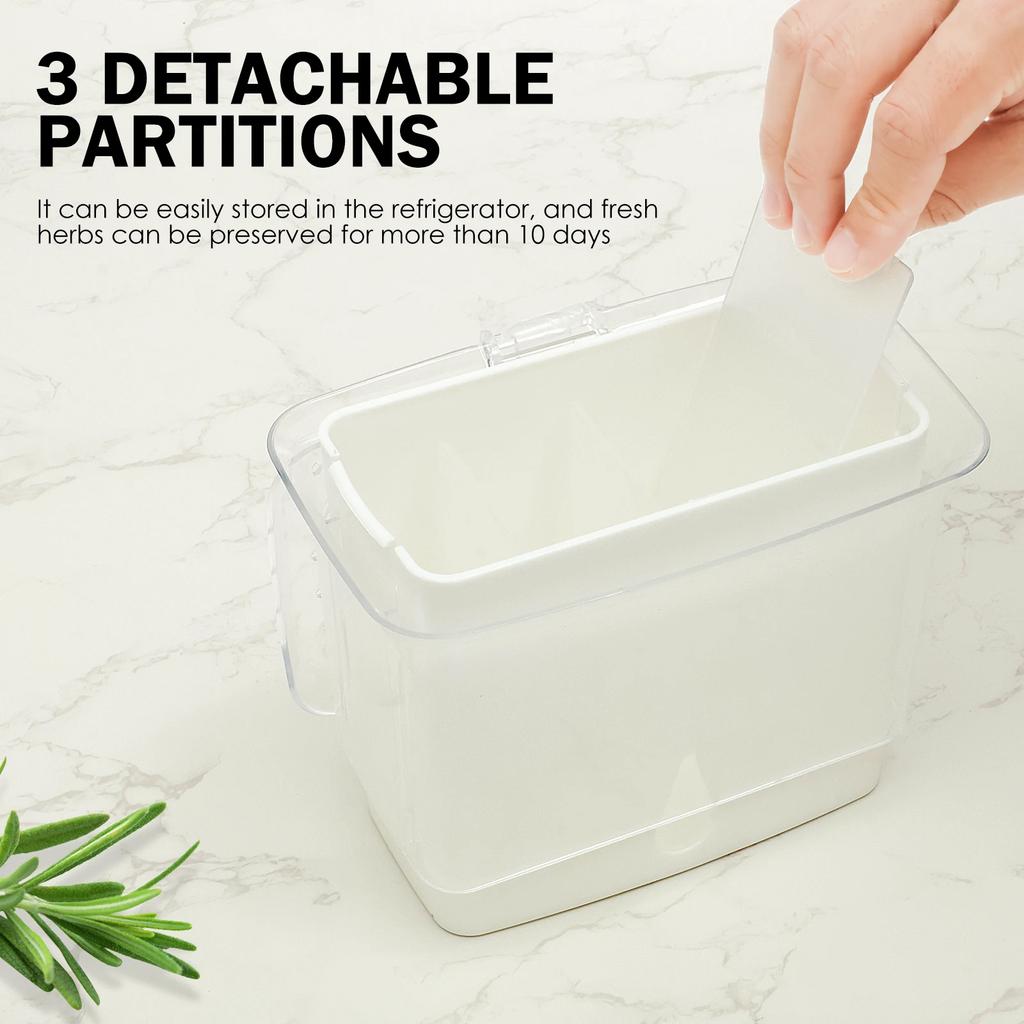 Clear Herb Saver Storage Container Airtight Fresh Herb Keeper for Refrigerator Vegetable Vanilla Bean Storage Box Herb Preserver