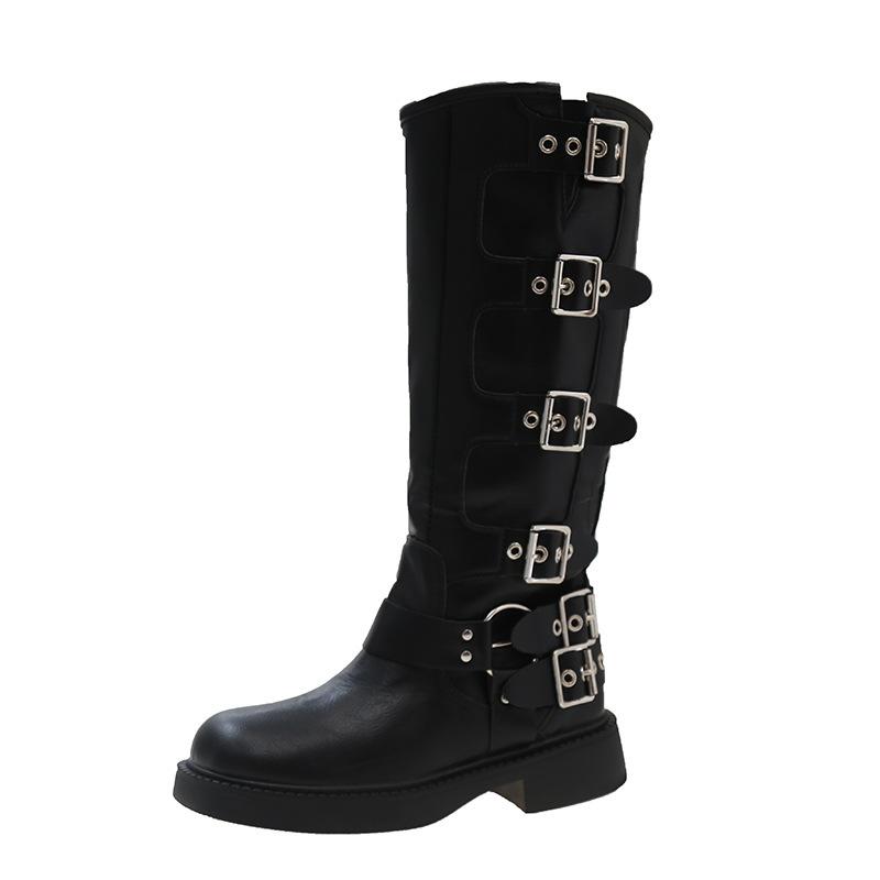 But Knee Boots Women's 2024 Autumn New Thin Retro Brown Western Cowboy Boots Tall Knight Boots