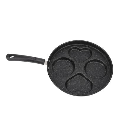 Sartén para freír huevos de 4 tazas Antiadherente Calentamiento uniforme de hierro Cocinador de desayuno Sartén para panqueques, tocino, hamburguesa