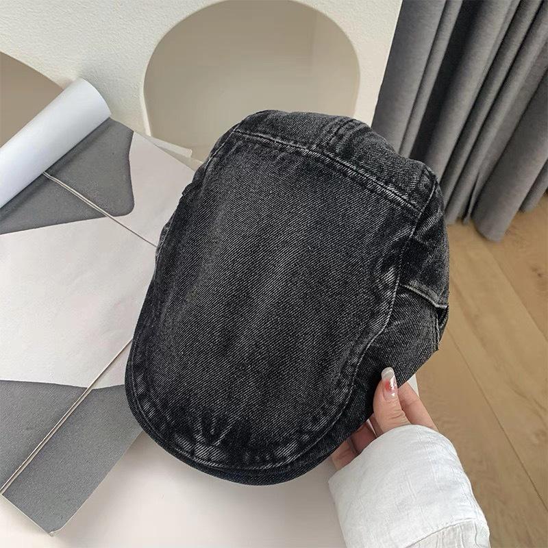 Cowboy forward hat female trendy brand fashion street style painter hat literary retro newsboy hat