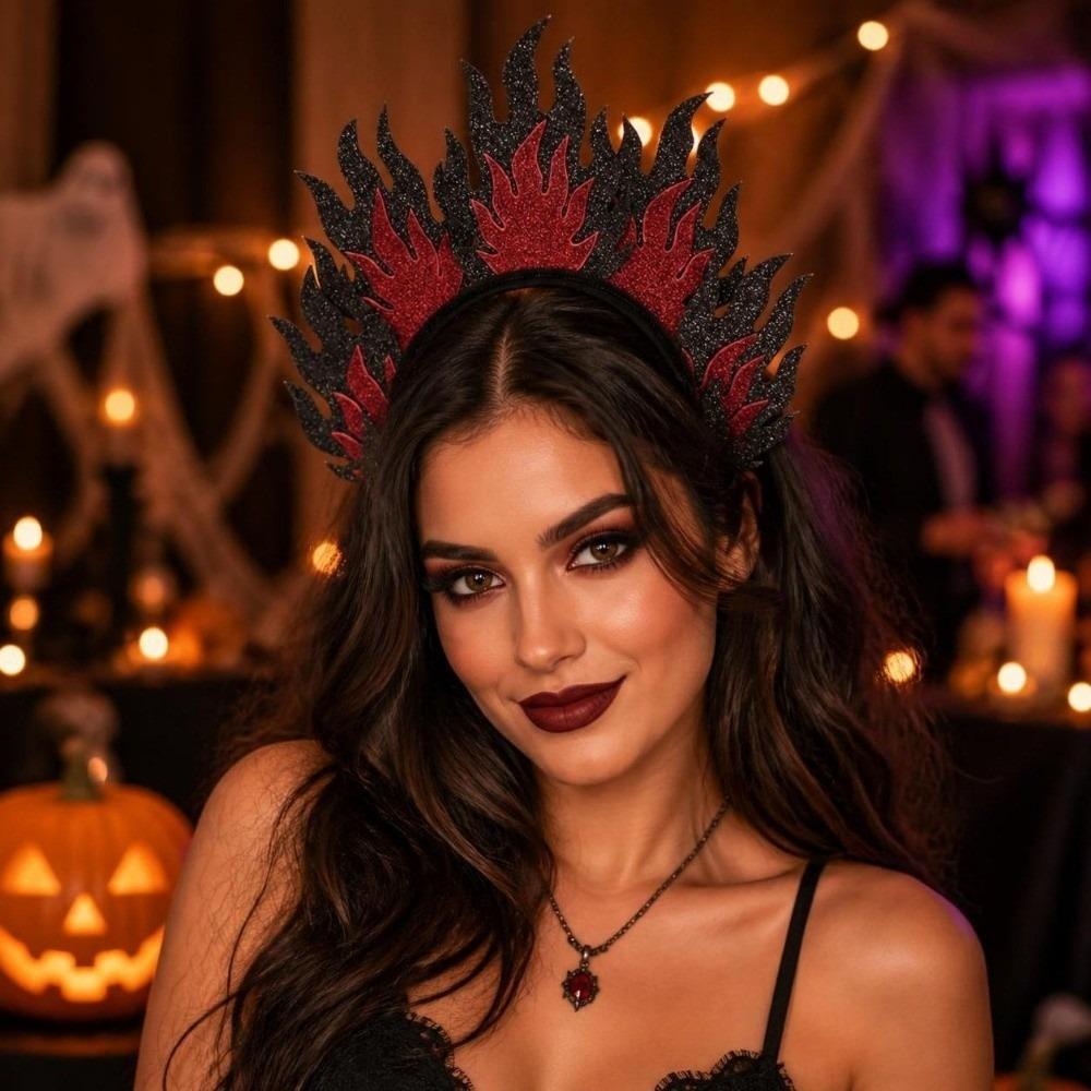 Bequemes Halloween-Haarband Feuerförmig Feuerförmiges Stirnband Cosplay-Party