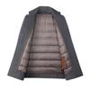 Men's Mid-length Double-sided Cashmere Coat with Detachable Down Liner, Thickened and Warm for Mid-aged