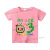 Cocomelons Kids Short Sleeve T-shirt Number 1-9 Cartoon Birthday Children Clothing Summer Sportswear Tshirt Boys Colorful Tee