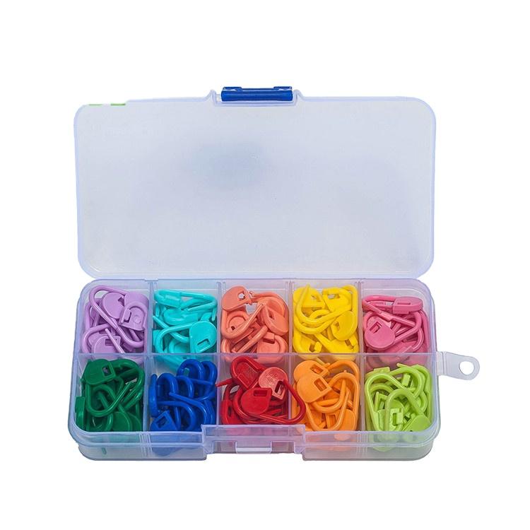 120 Pcs Crocheting Knitting Plastic Colorful Stitch Markers with Case for Needlework 20 pcs/bag