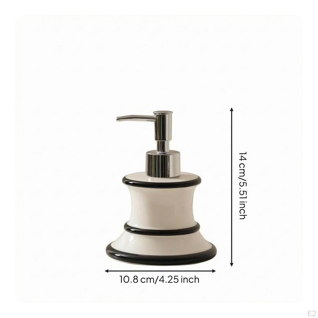 Ceramic Lotion Bottle WaistShaped Pump Glossy Porcelain Finish Soap L