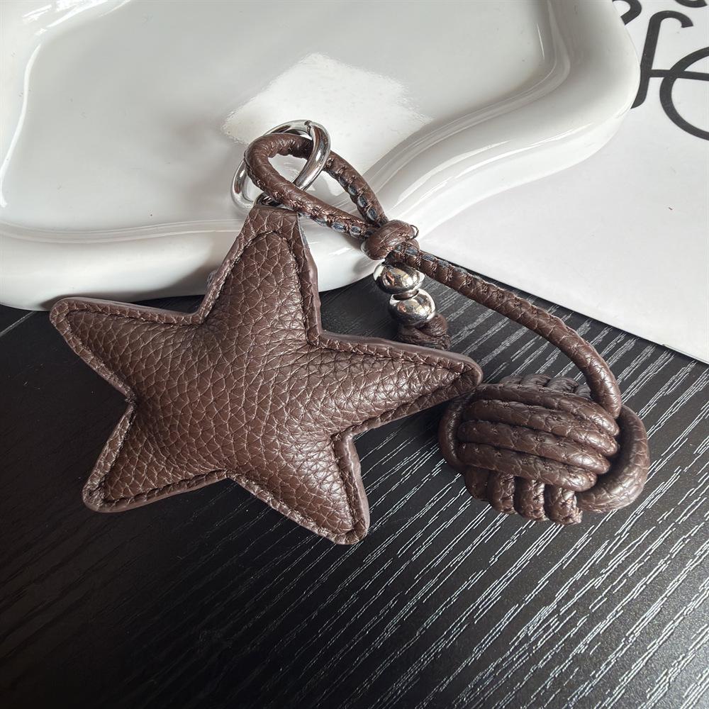 Autumn/Winter Faux Leather Star Keychain & Bag Charm Pendant