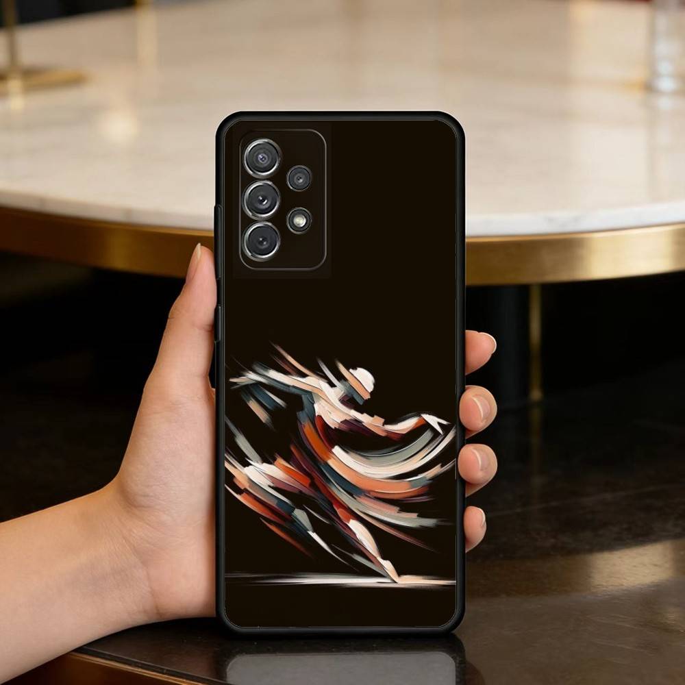 

S-Surreal F-Figure A-Art Phone Case For Samsung Galaxy A73,A72,A71,A70,A53,A52,A51,Soft Silicone Black Cover Samsung a31
