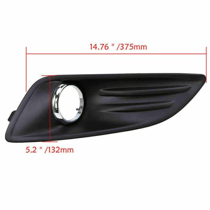 Front Bumper Fog Light Lamp Cover Grille Replacement Lamp Frame Compatible For Ford Fiesta 2013-2016