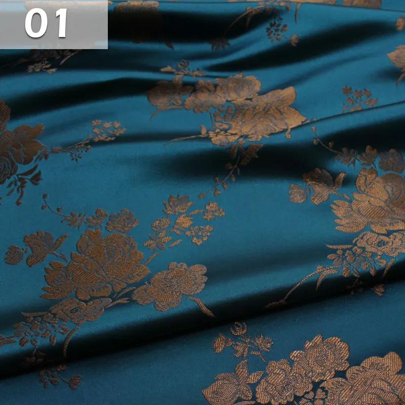 1/2/3/4 Meter Chinese Style Brocade Silk Fabric Satin Jacquard Fabric For Diy Sewing Cheongsam Dress Stage Film Garment Fabric