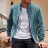 Amazon Suede Solid Color Zipper Jacket Casual Vintage Long Sleeve Cardigan Jacket Men