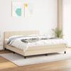 3140070 vidaXL Divan Bed with Mattress Cream 160x200 Cm Fabric