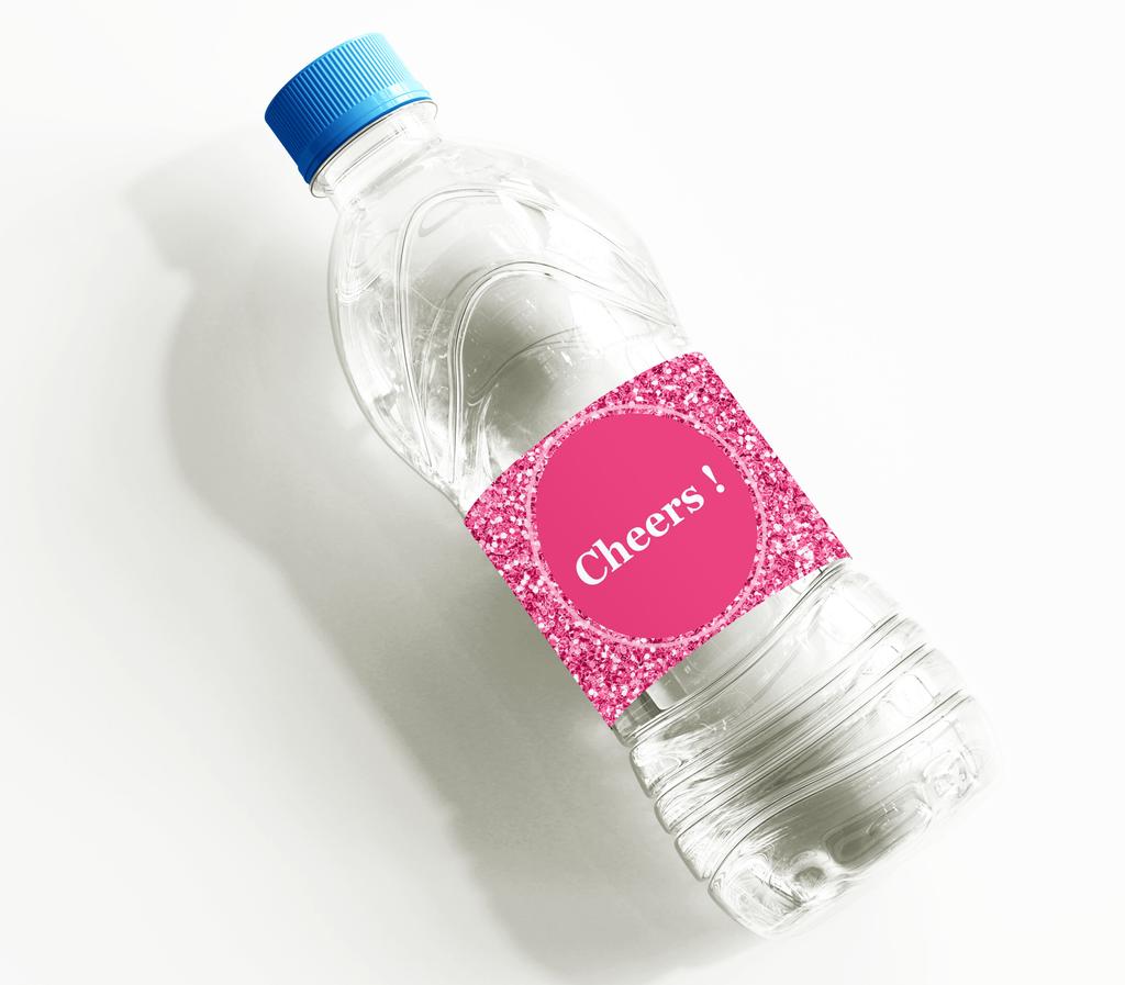 Liebling Souvenir Wasserflaschenetiketten Für Jubiläum Rosa Pailletten Selbstklebend Partykollektion Großartig Für Hochzeitstag - Packung Von