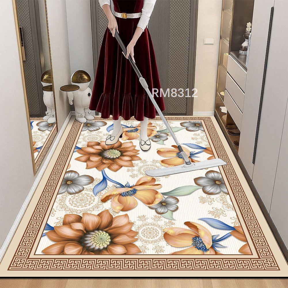 Household Door Mat Waterproof and Anti Slip PU Leather Door Mat Kitchen Floor Mat Foot Mat