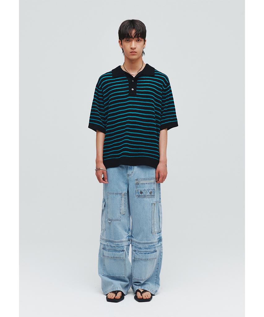 INTEMPOMOOD Engineer Cargo Detail Pants_Light Blue