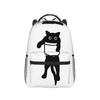 Funny Pocket Cat Print Backpack Student Boys Girls BookBag Kids School Bag Laptop Shoulder Bags for Men Women