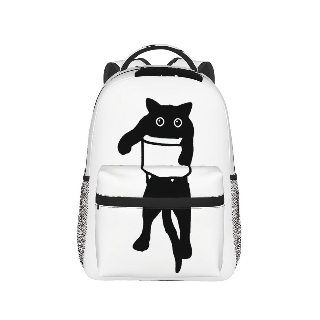 Funny Pocket Cat Print Backpack Student Boys Girls BookBag Kids School Bag Laptop Shoulder Bags for Men Women