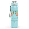1PC Beach Sunglasses Slogan 750ml Color Plastic Sports Water Bottle Leakproof Flip Straw Lid Suitable for Sports Office Home Use