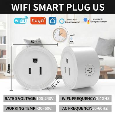 US WiFi Smart Plug with Energy Monitoring – Works with Alexa Google Home,Tuya App Control & Timer Function, 120V Outlet for Home
