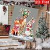 2D Flat - 2D Flat - 2D Flat, Christmas Forest Deer Fox Garden Flag_2-28X40 Inch Outdoor Garden Flag Double-Sided Home Decoration Courtyard Decoration
