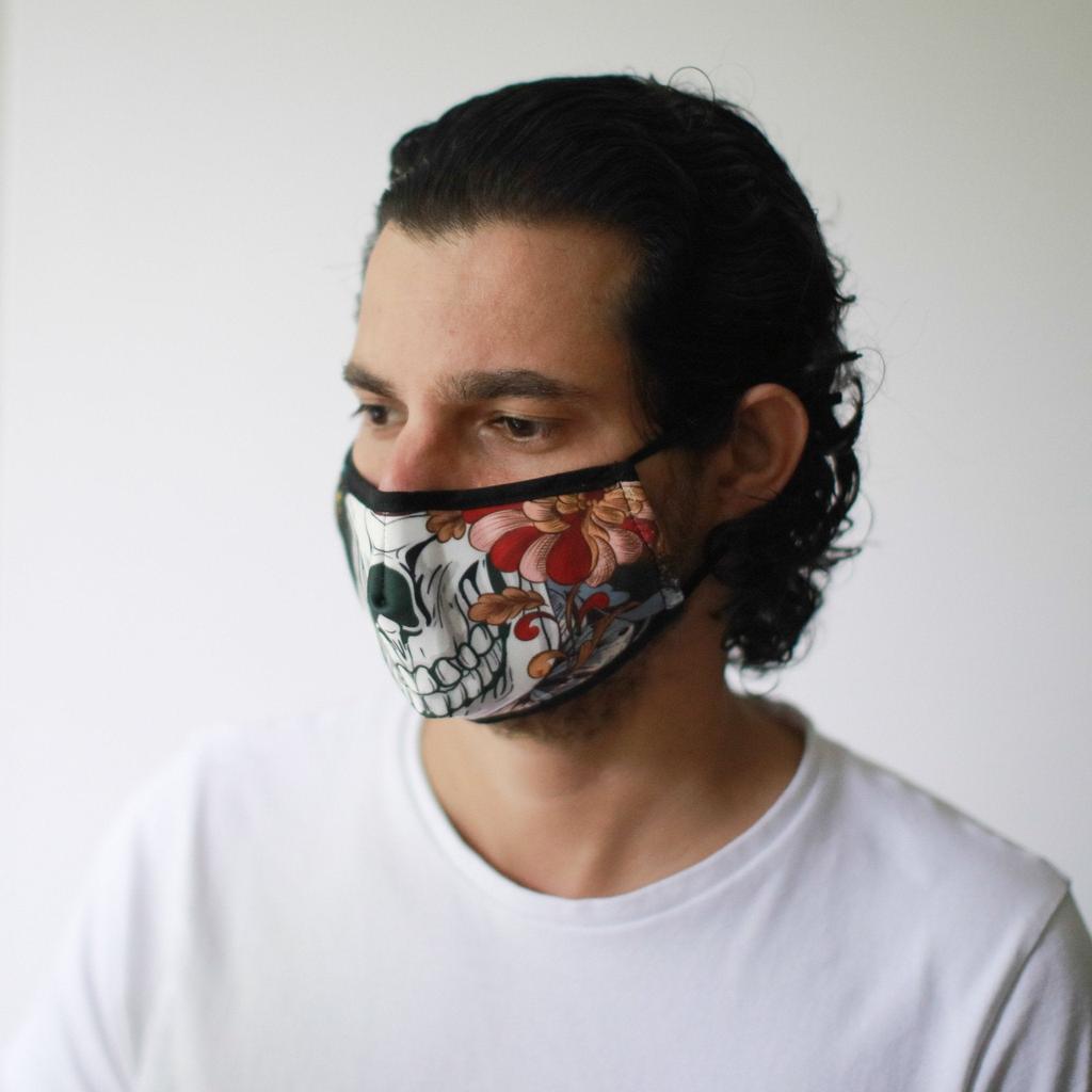 Reusable Cloth Face Mask - Colorful Calavera Adult