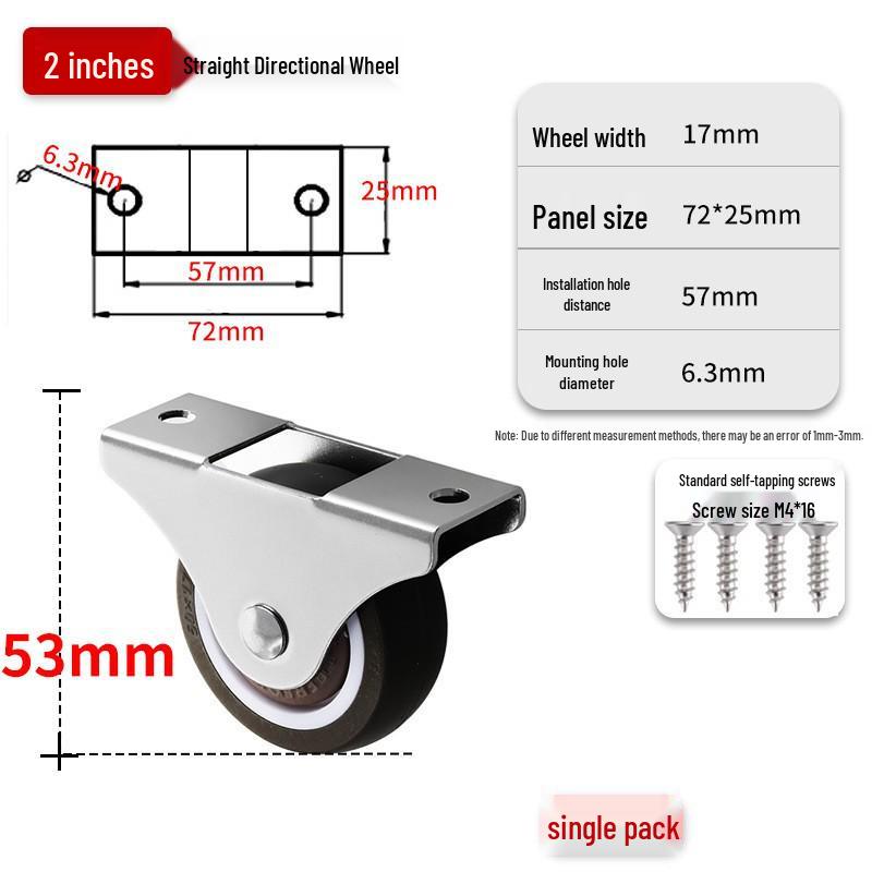 Silent 1-inch Swivel Caster for Tatami Drawer Cabinet with Rubber Wheel