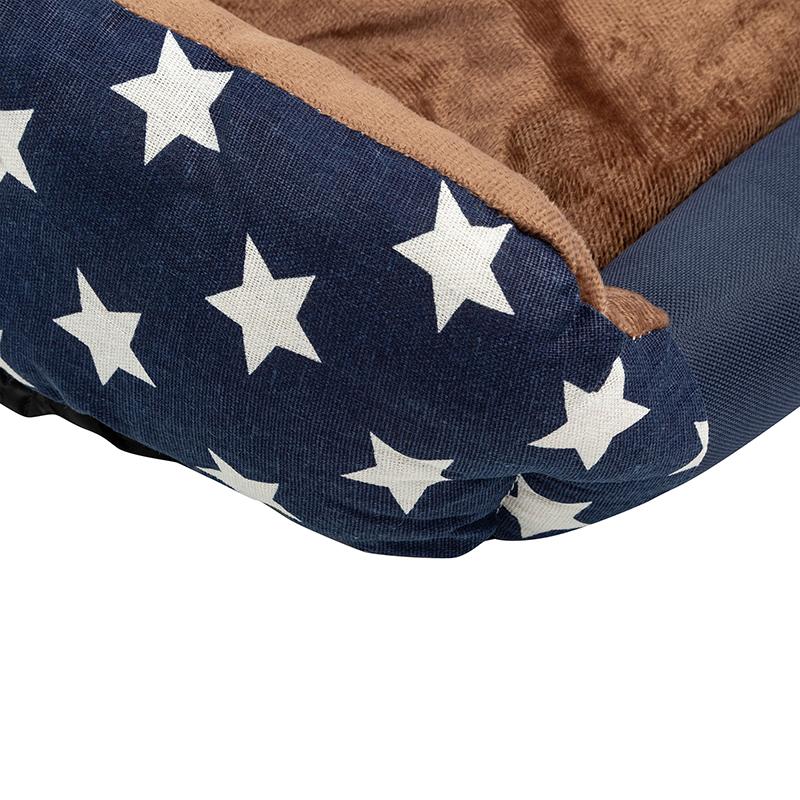 Zimní teplý měkký domeček pro mazlíčky Odnímatelný polštářek Omyvatelný Plyšový Štěně Pěticípá hvězda Potisk Podložka do pelíšku pro mazlíčky