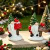 Santa Claus & Red Bird Garden Gnome Ornaments for Christmas Tree & Indoor Display