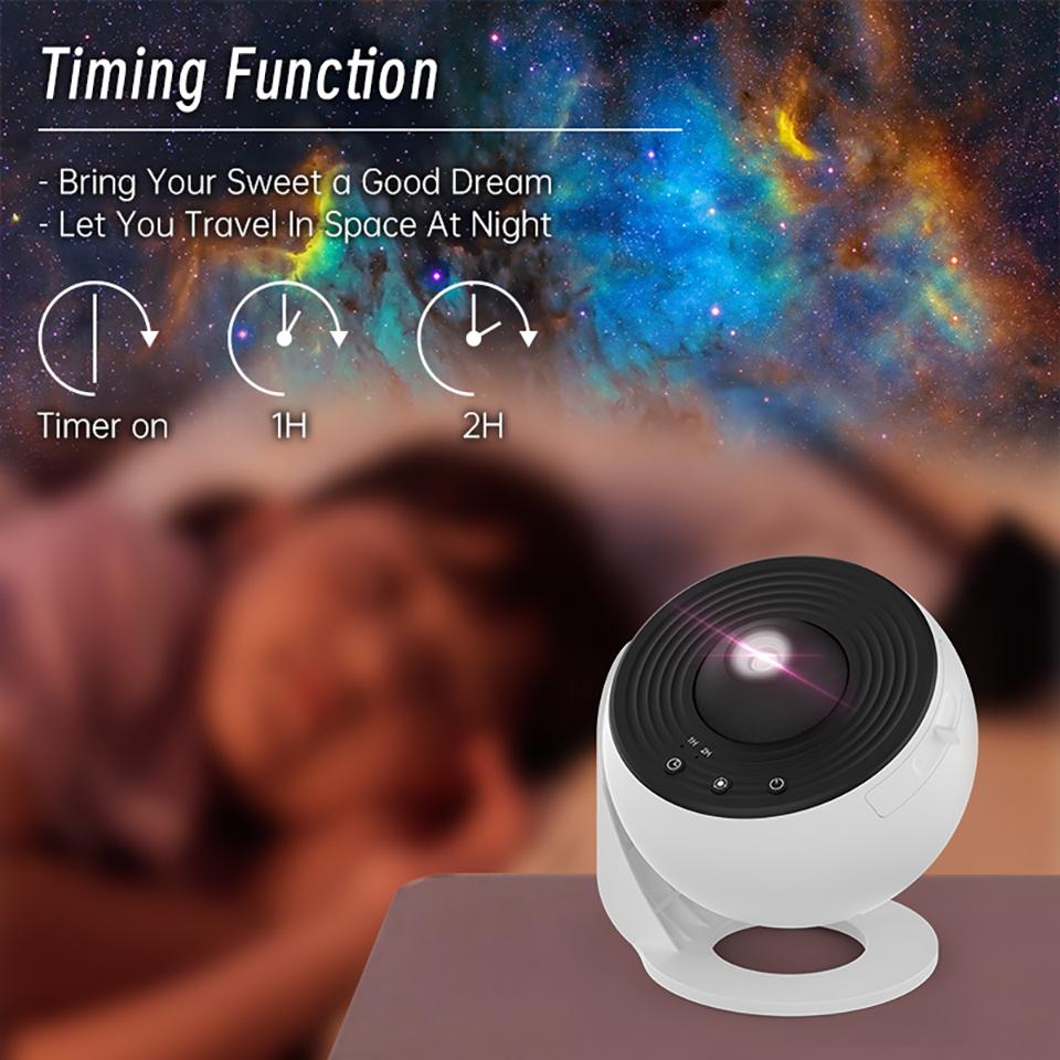 1Pc Night Light Galaxy Projector Starry Sky Projector 180° Rotate Planetarium Lamp for Kids Bedroom Valentines Day Gift Wedding Deco