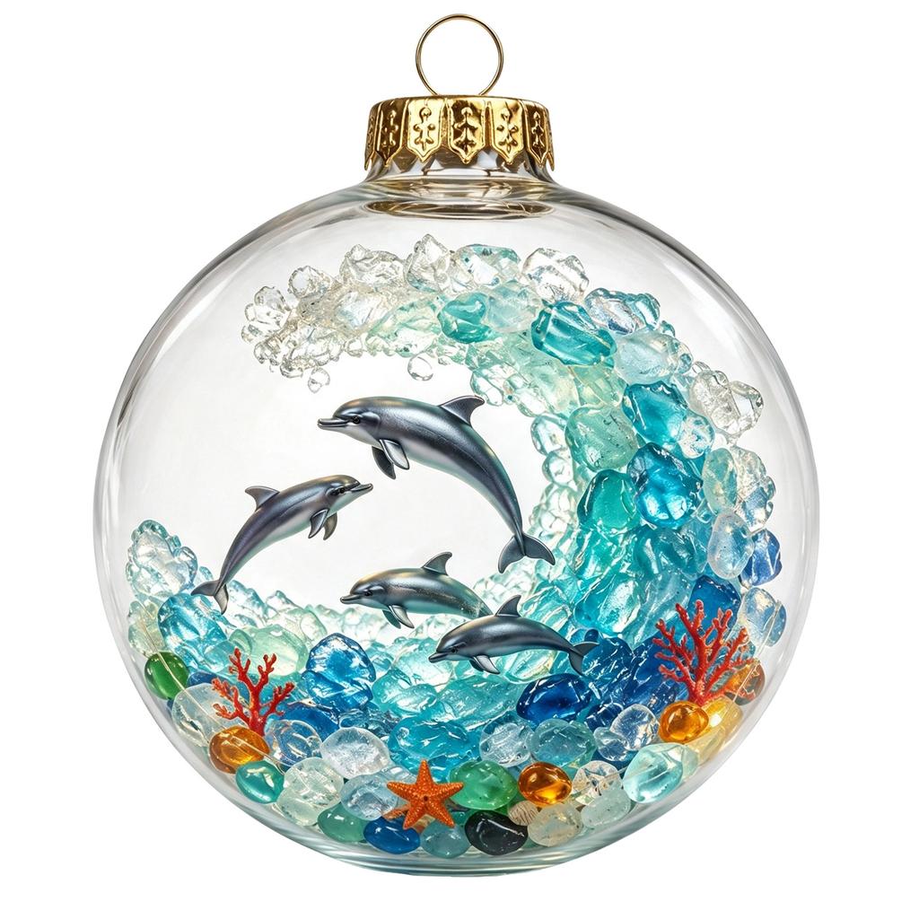 Themed Christmas Tree Ornaments Set of 10, Unlit Hanging Pendant Decorations for Holiday Tree