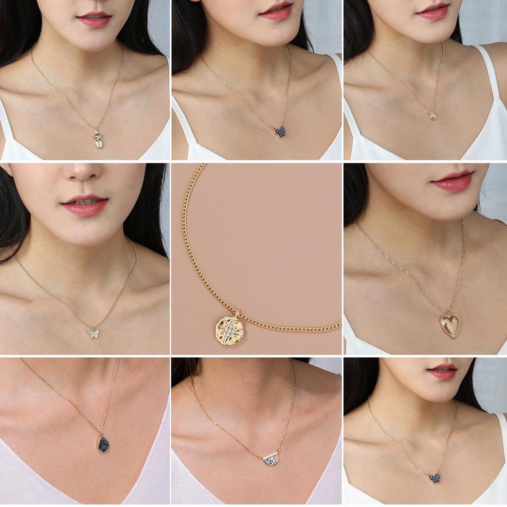 European & American Style Irregular Butterfly Pendant Necklace - Women's Versatile Simple Clavicle Chain